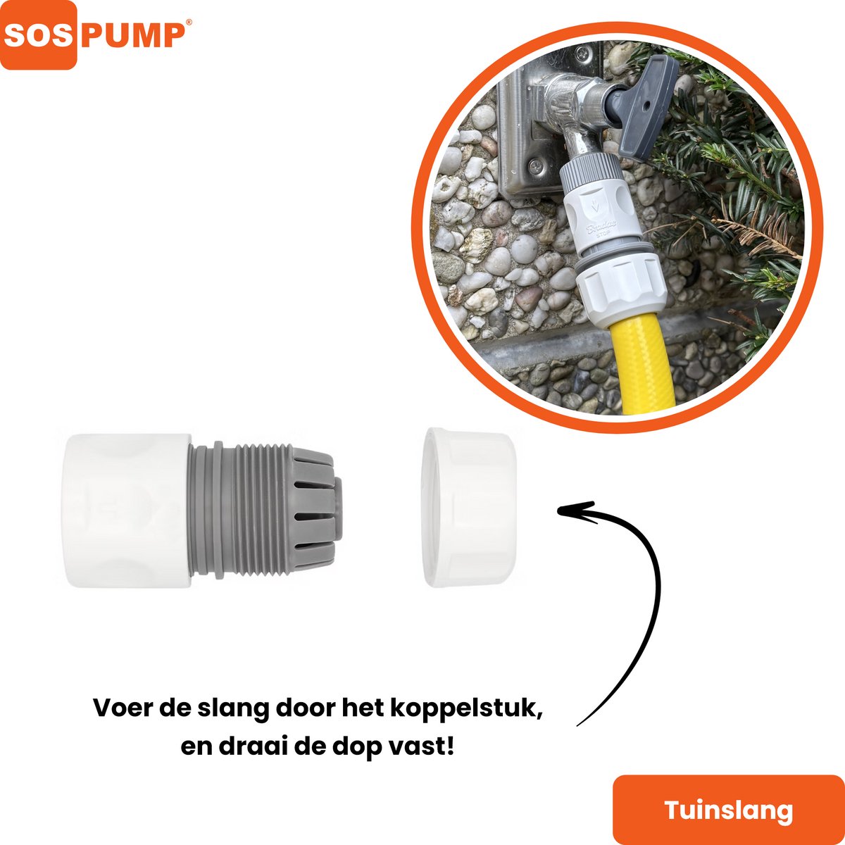 SOS PUMP ® Tuinslang 25 m 1/2” (13 mm) – Anti-Knik & Flexibel – Inclusief Tuinslang Koppelingen – Gardena – Tuinbewatering – Besproeiing – foto 2