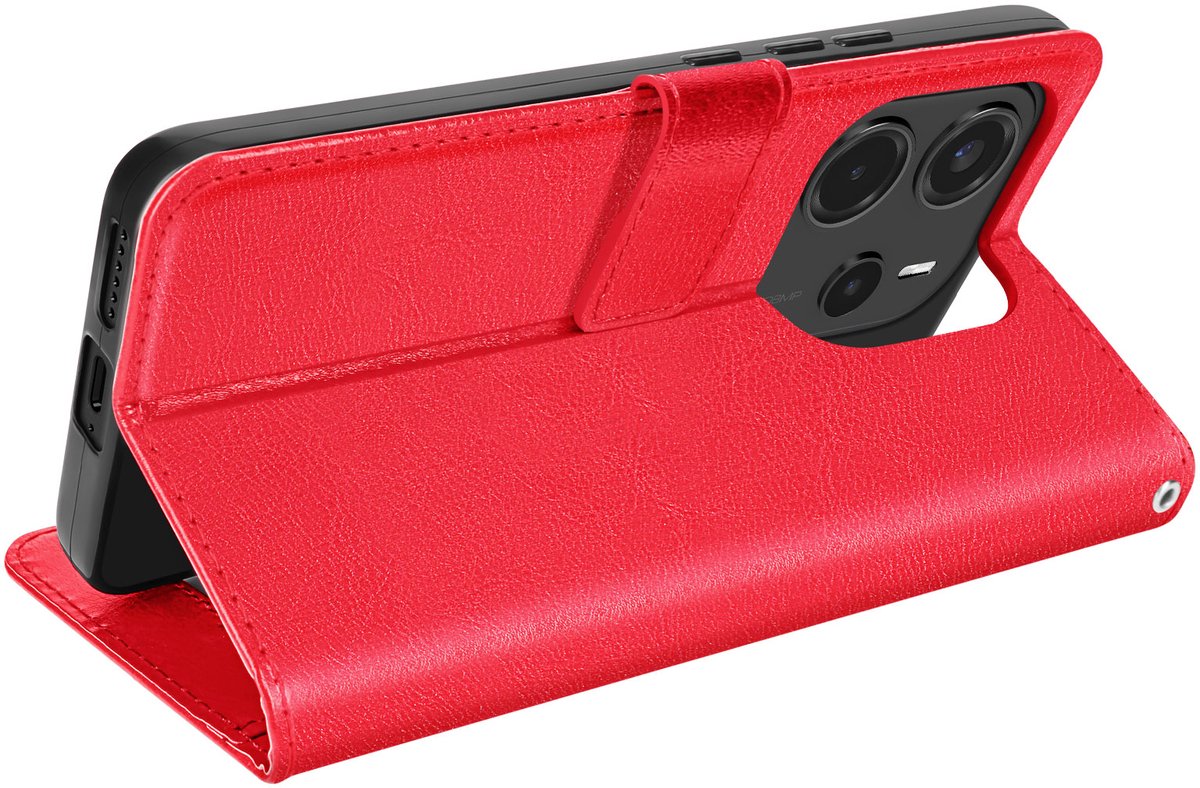 Mayaxess, Geval voor Xiaomi Redmi Nota 14 4G Portefeuille met Handriem, Rood