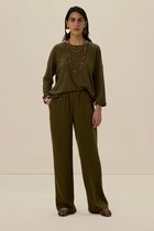 Sissy-Boy - Donkergroene mid waist jersey broek