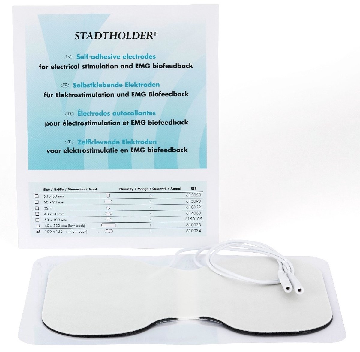 TENS Elektroden Vlinder - p5x1st - Stadtholder TENS Spierstimulatie en EMG | 610034-B5
