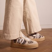 Manfield - Femme - Baskets en daim léopard avec détails - Taille 40