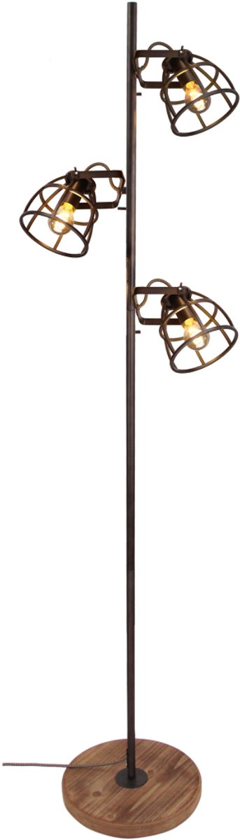 Chericoni Aperto Vloerlamp - 3-lichts - Zwart - Hout en metaal