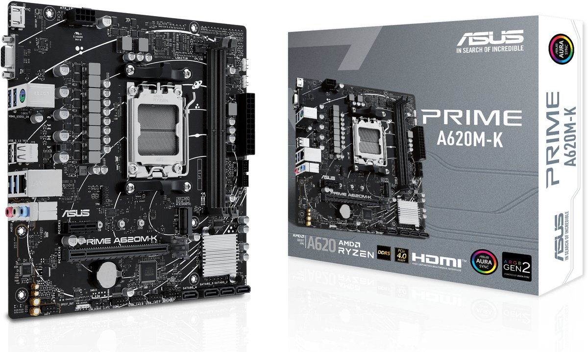 ASUS PRIME A620M-K AMD A620 Socket AM5 micro ATX