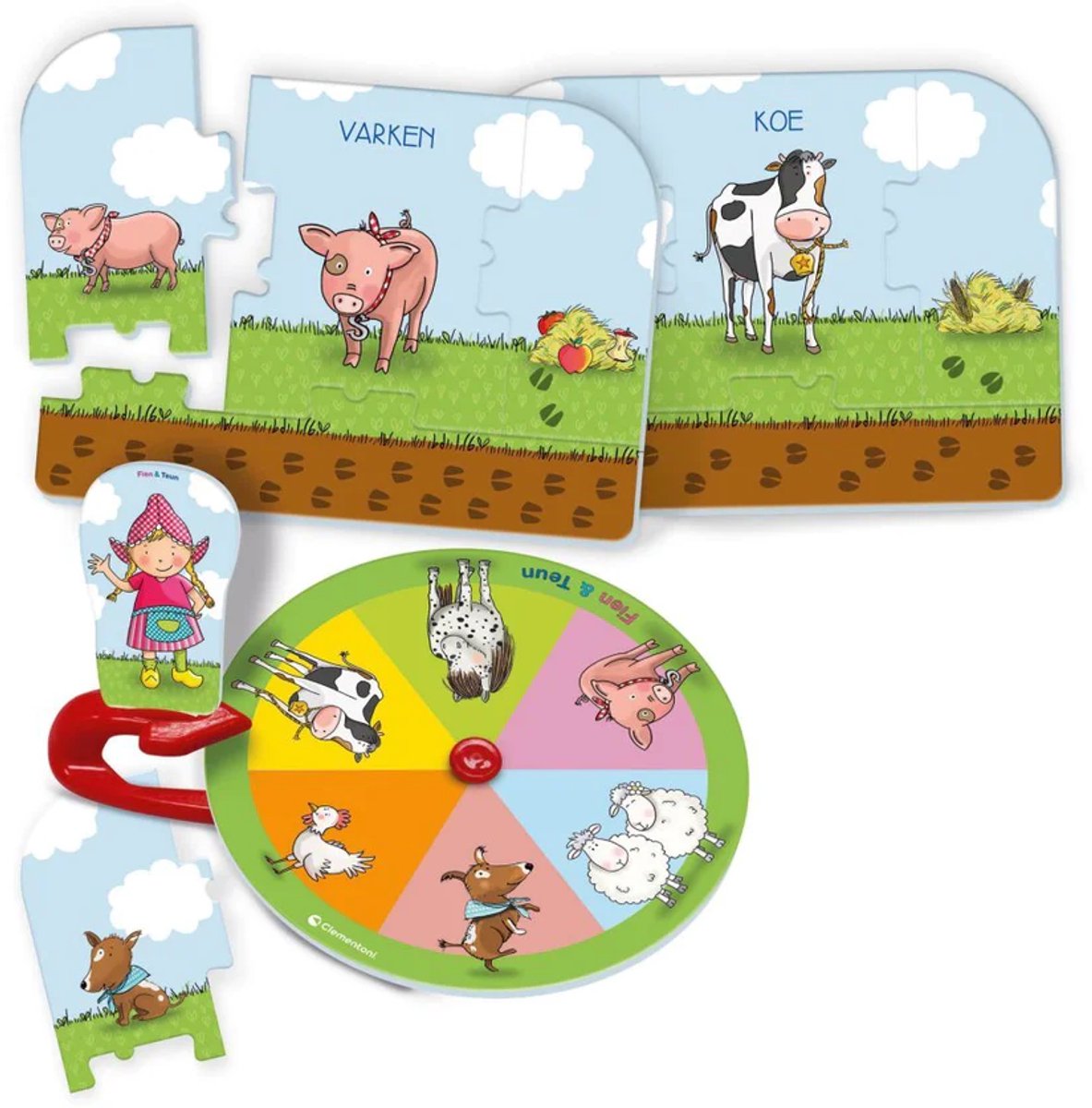 Clementoni Education - Fien en Teun Puzzelspel met Boerderijthema - Legpuzzel met Draaischijf - Het Leerzame Cadeautje - 3-5 jaar — afbeelding 10