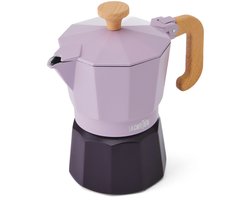 La Cafetière Venice aluminium espressomachine voor 3 kopjes - paars tweekleurig