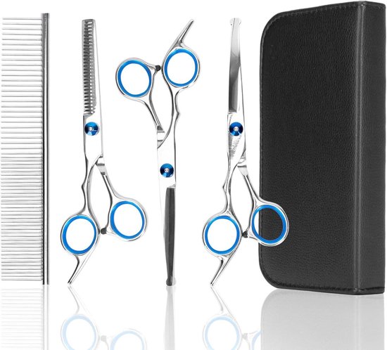 Dog Grooming Scissors Set of 4 Professional Round Attachment Scissors ...