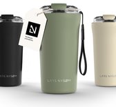 LARS NYSØM - Tasse à Coffee Thermo à emporter 'Rørelse' 500 ml - Sans BPA avec isolation - Avec sangle de transport et couvercle en Tritan - Sage