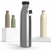 LARS NYSØM Ren Roestvrijstalen drinkfles 750ml - BPA-vrije geïsoleerde waterfles 0,75 Liter (Stainless Steel)