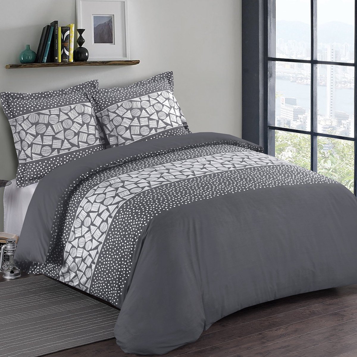 Ibenzoa® Nieuwe Premium Nachtverzetsset: 240x220 cm Katoen, 2 Kussenslopen, OekoTex Gezertificeerd