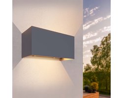 Ledvion LED Wandlamp 9,5W 3000K IP54 Tweezijdig Antraciet Buitenlamp