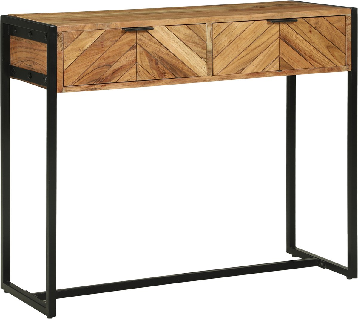 vidaXL Wandtafel - met - lade - Bruin - 90 - x - 35 - x - 75 - cm - Massief - Acacia - Hout