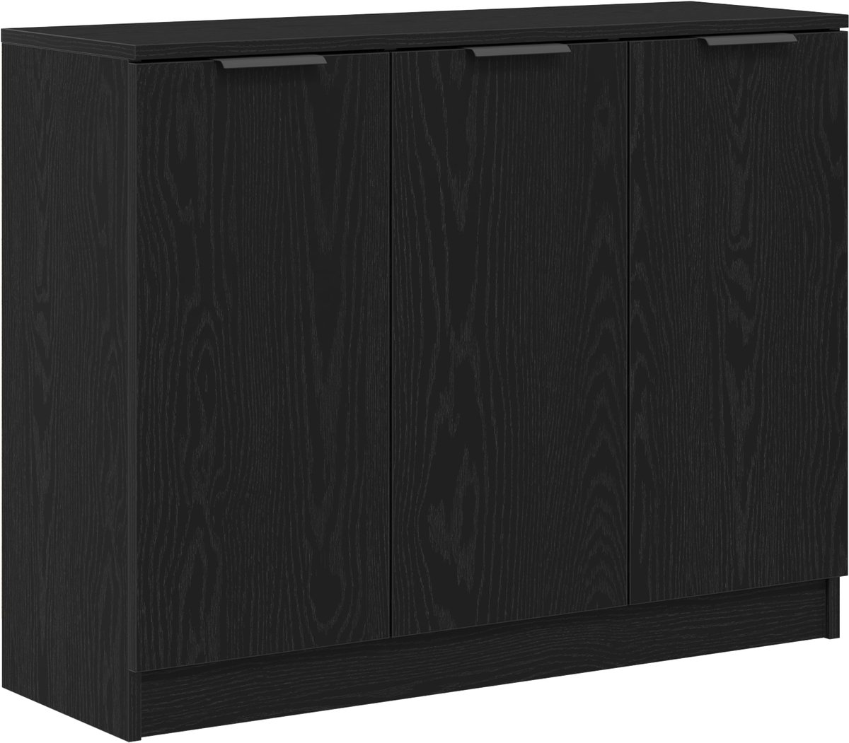 vidaXL - Dressoir - Zwart - Eiken - 90,5 - x - 30 - x - 70 - cm - Bewerkt - hout