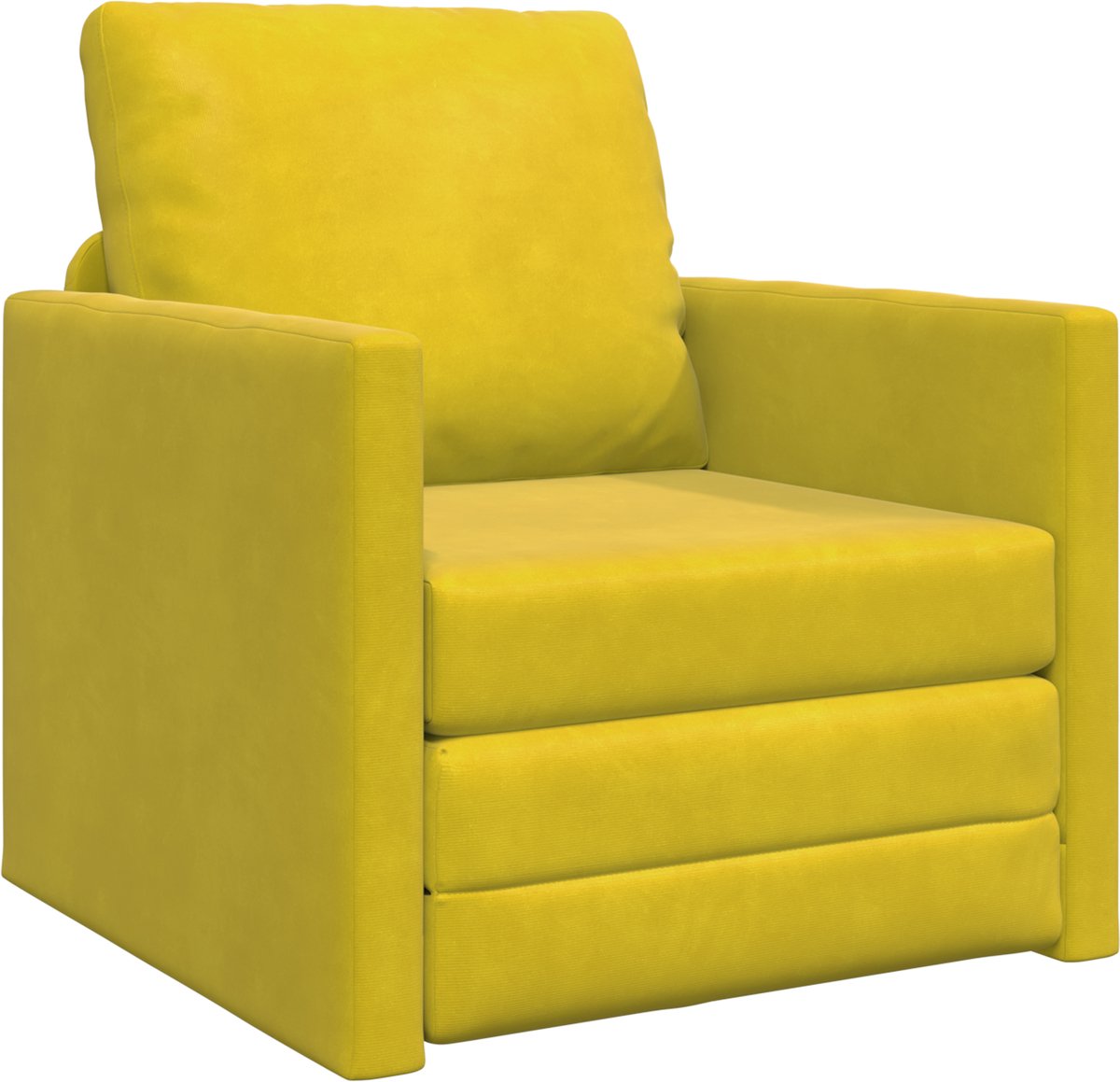 vidaXL Slaapbank - Dongeel - 74 - x - 77 - x - 81 - cm - Fluweel Donkergeel