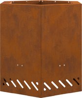 vidaXL - Rookvrije - vuurkom - Roestkleurig - 48 - x - 48 - x - 51 - cm - weervast - staal