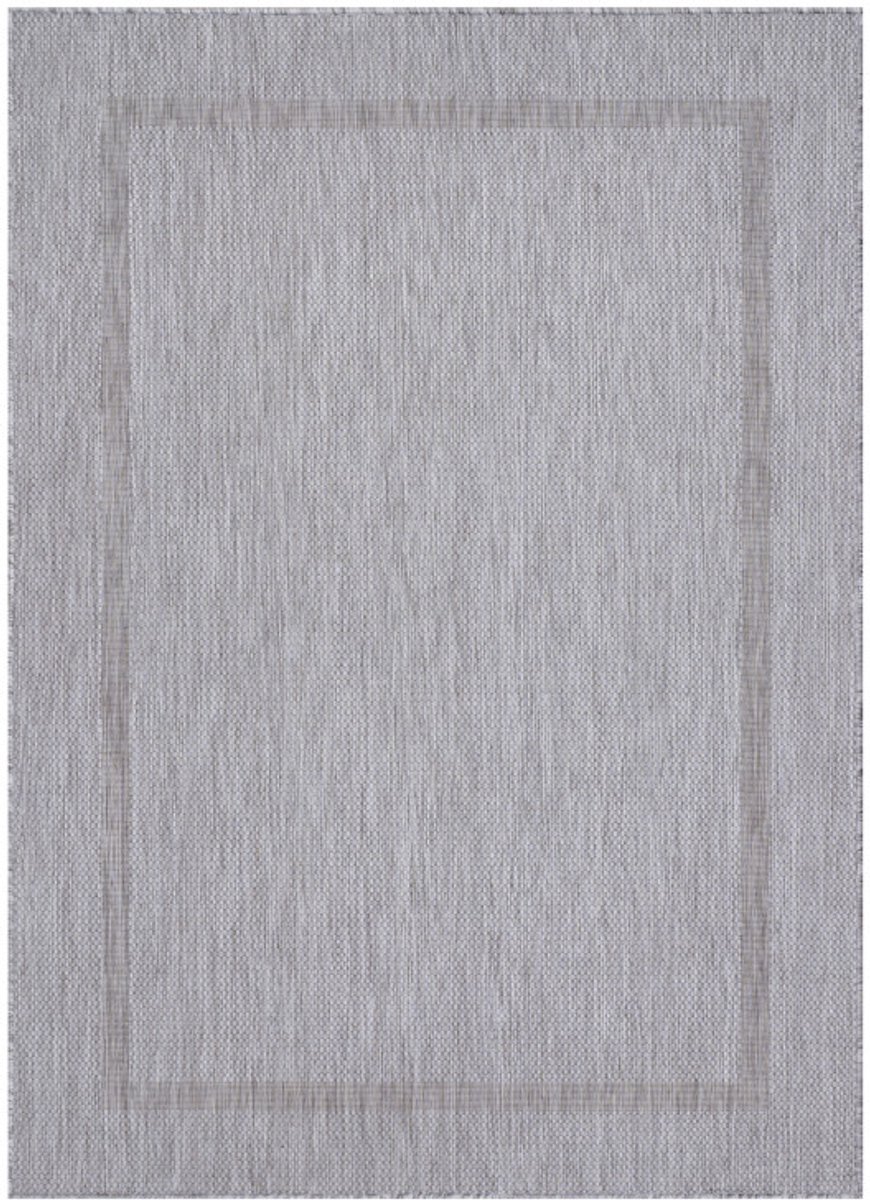 Ayyildiz Relax Vloerkleed – Zilver – Laagpolig Kaderdesign – Voor Binnen & Buiten – 60x100 cm