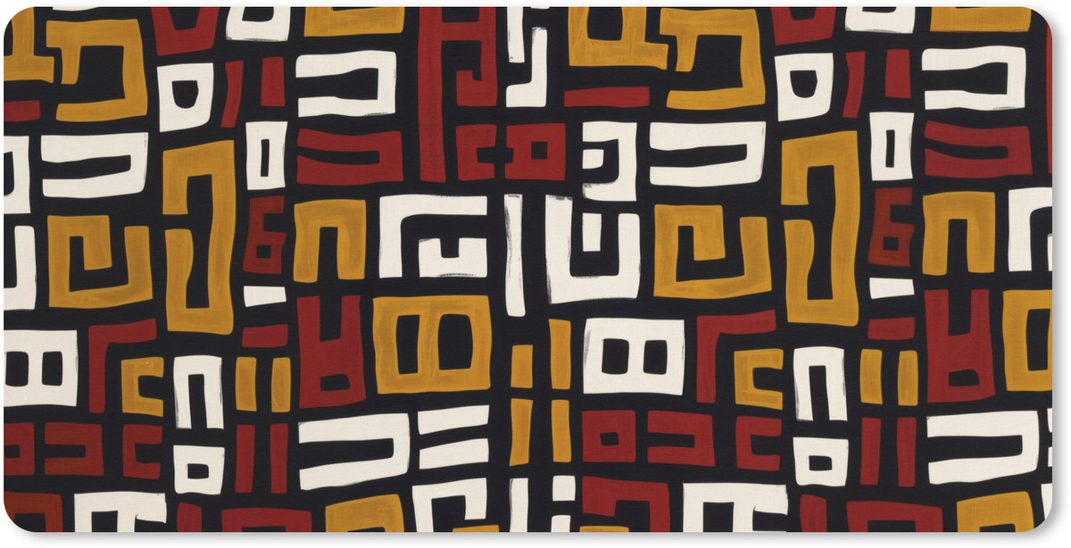 Muismat XXL 80x40 cm - Bureau onderlegger - Bureau mat Abstract - Patroon - Rood - Bureaumat - Gaming mousepad xl - Bureaulegger groot - Computer deskmat