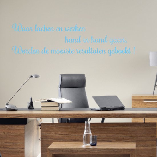 Muursticker Où rire et travailler - Zwart - 120 x 31 cm - Muursticker4Sale