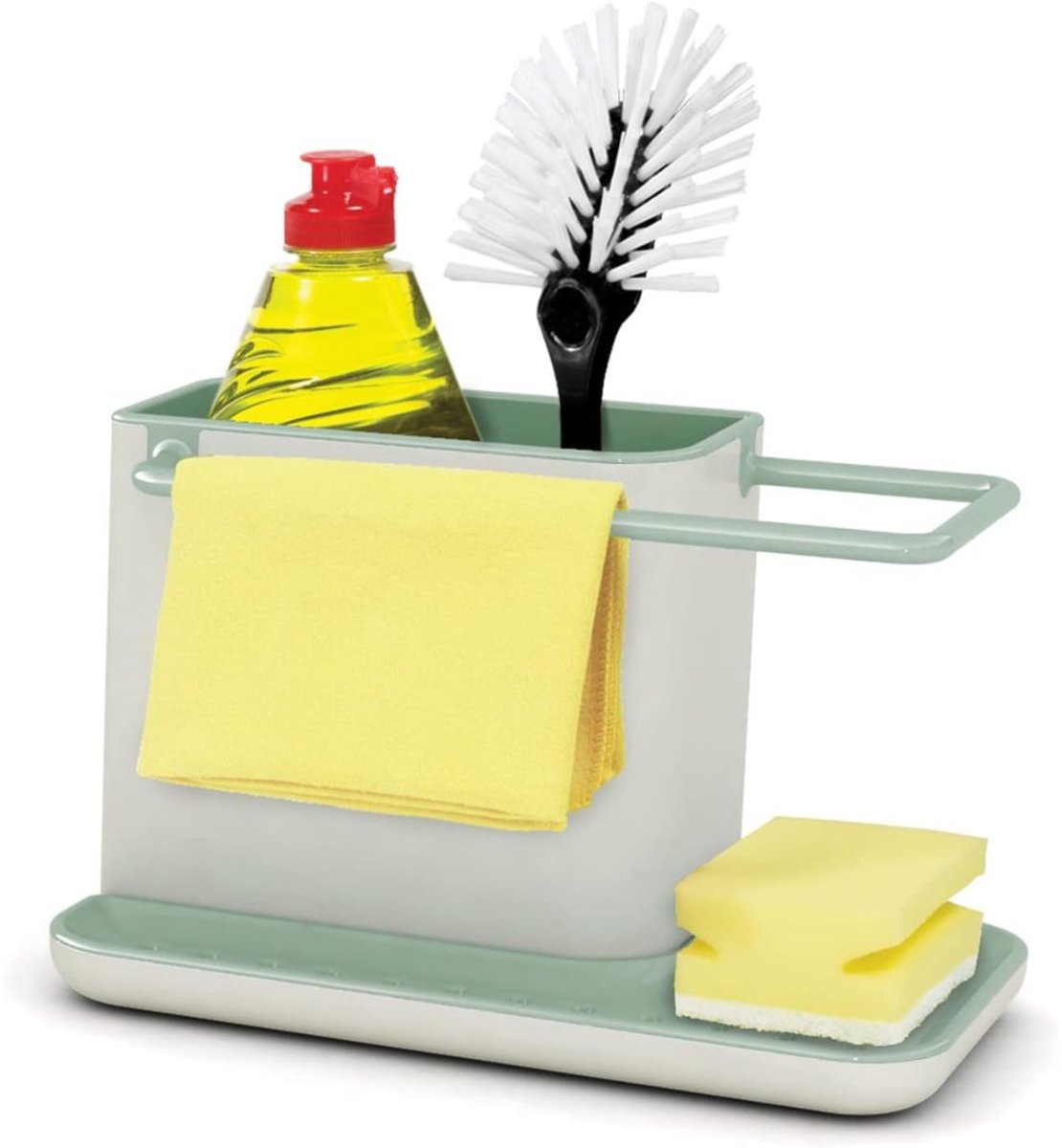 GTB® Vaatdoekhouder Gootsteen - Gootsteen Organizer - Vaatdoekhouder - Salie - 14cm x 20cm x 11cm