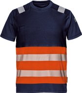 T-shirt de travail réfléchissant Hi visibilité à manches courtes SIR SAFETY CONTRAST HOMME Oranje - EN 20471 Hi visibilité - Sac à stylos - Bandes réfléchissantes rayées - Couleurs contrastées