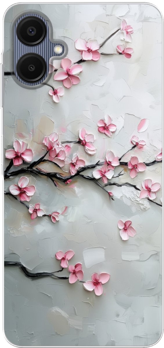 Telefoonhoesje Geschikt voor Samsung Galaxy A06 hoesje - Bloesem - Kunstzinnig - Roze - Sakura - Siliconen Telefoonhoesje Telefoonhoesje