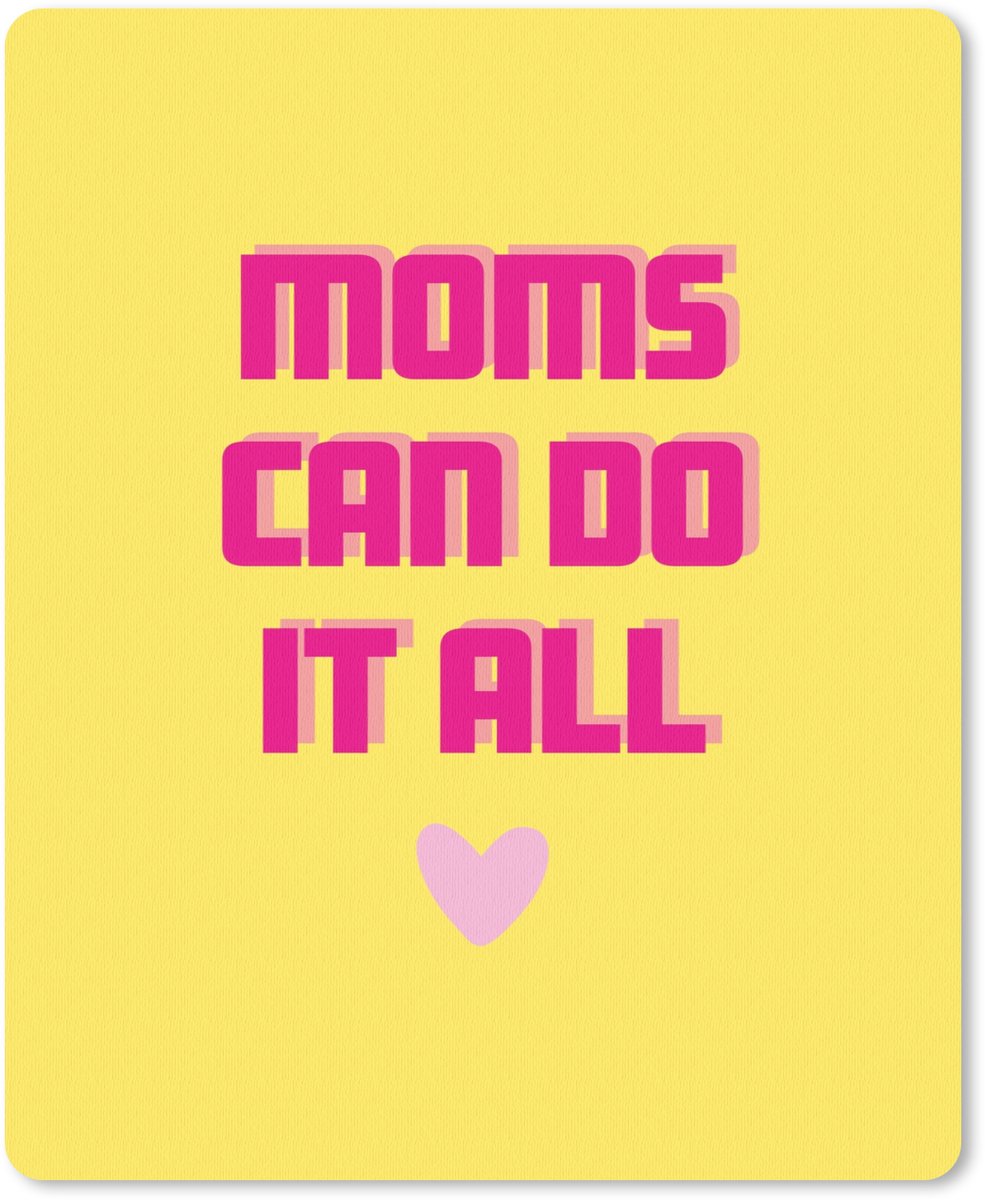 Muismat 19x23 cm - Mousepad Quote - Moeder - Hartje - Roze - Muismatten