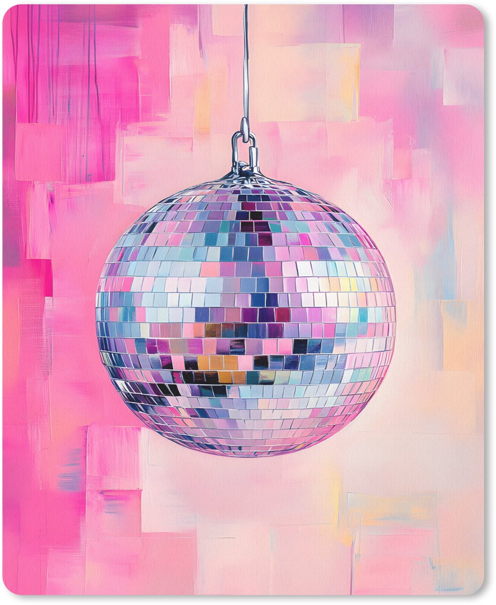 Muismat 19x23 cm - Mousepad Discobal - Pink - Verf - Muismatten
