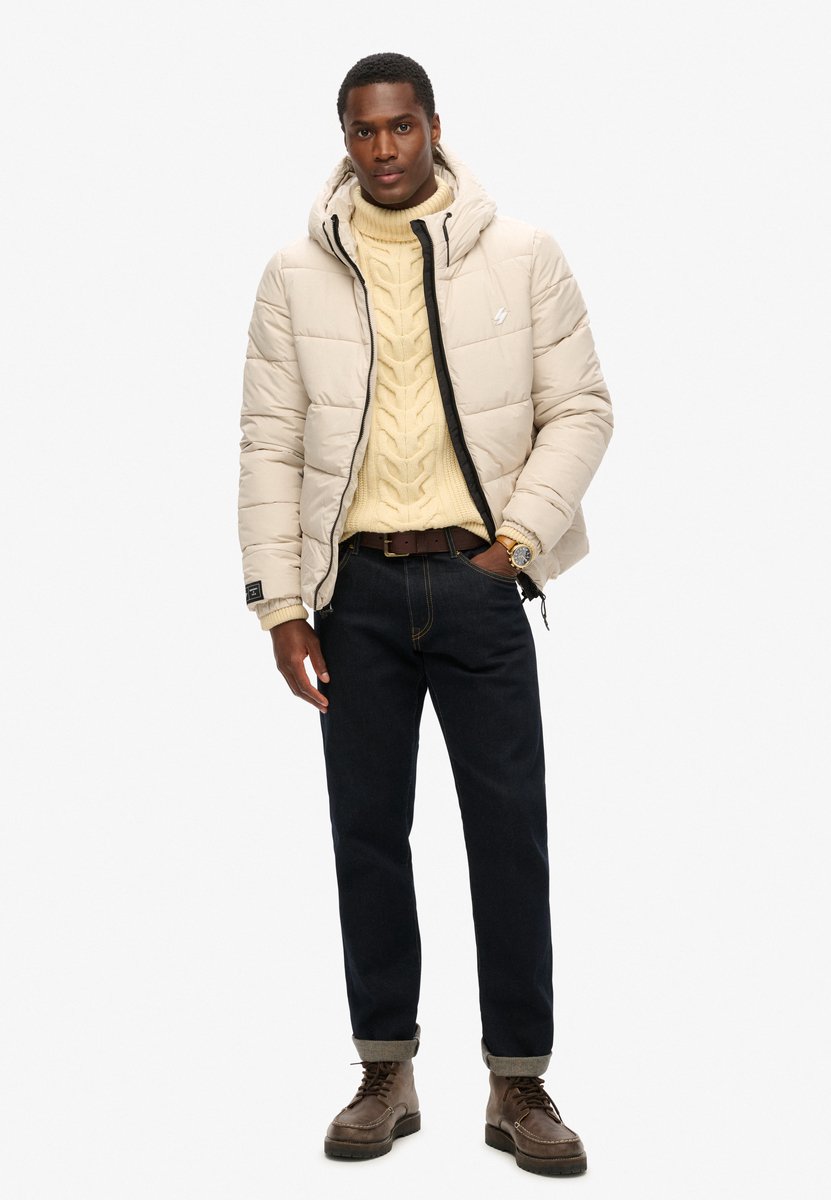 Superdry Sports pufferjas met capuchon Heren Gewatteerde jassen Beige