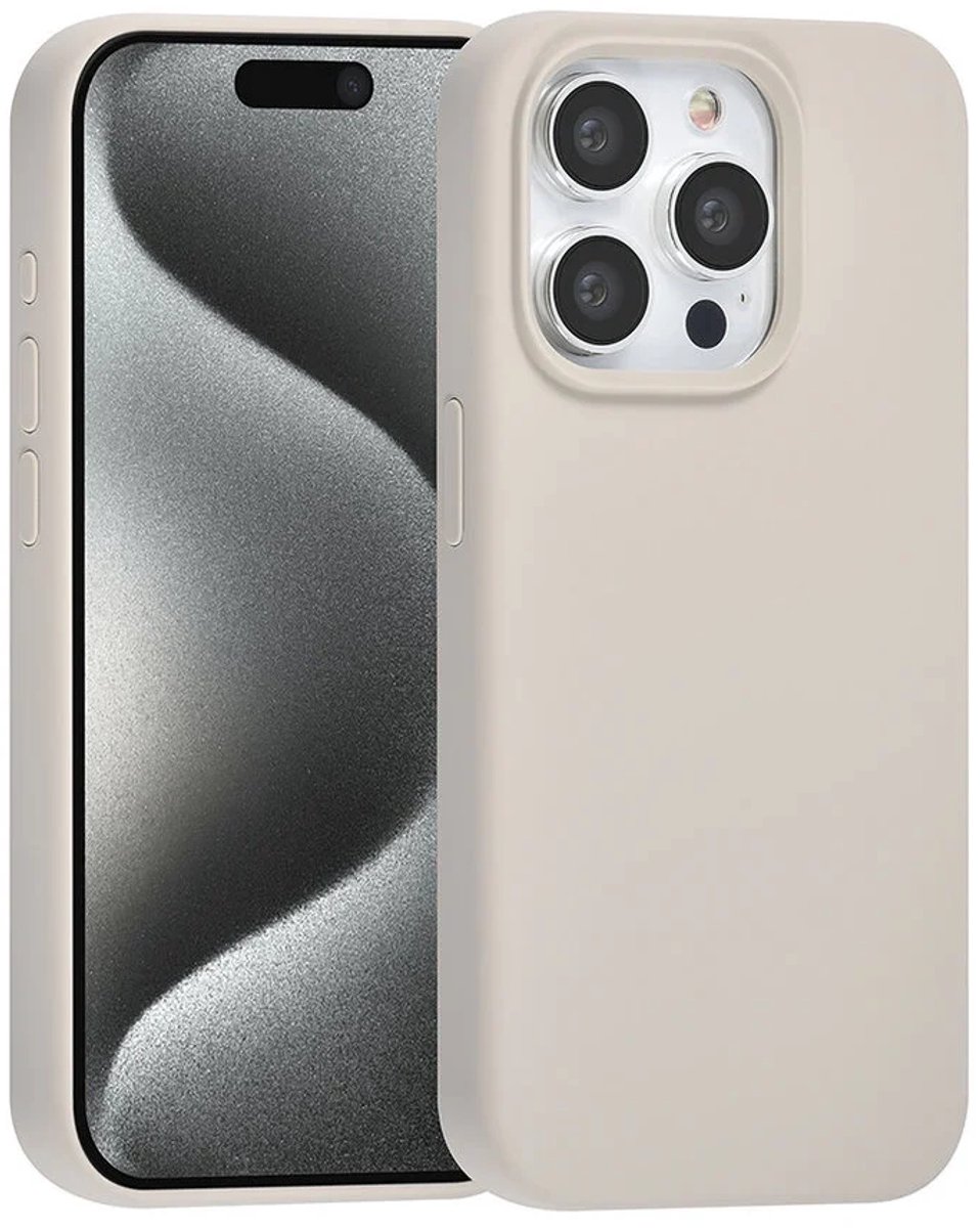 TUNIQ telefoonhoesje voor Apple iPhone 15 Pro - Siliconen backcover - Grijs