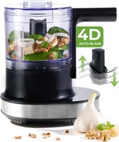 NUTRI-CHOPPER 4D hakmolen keuken elektrisch met AUTO-BLADE functie - BPA-vrij - Duits merk - Keukenmachine Universele hakmolen multi hakmolen ui vlees noten pesto