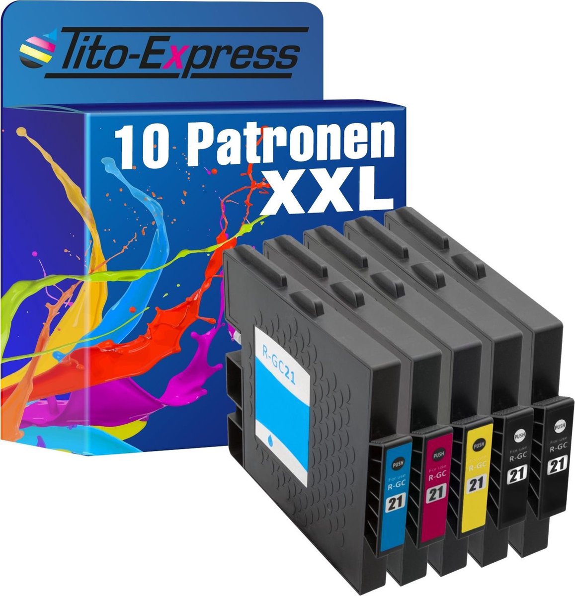 PlatinumSerie 10x inkt cartridge alternatief voor RICOH GC-21
