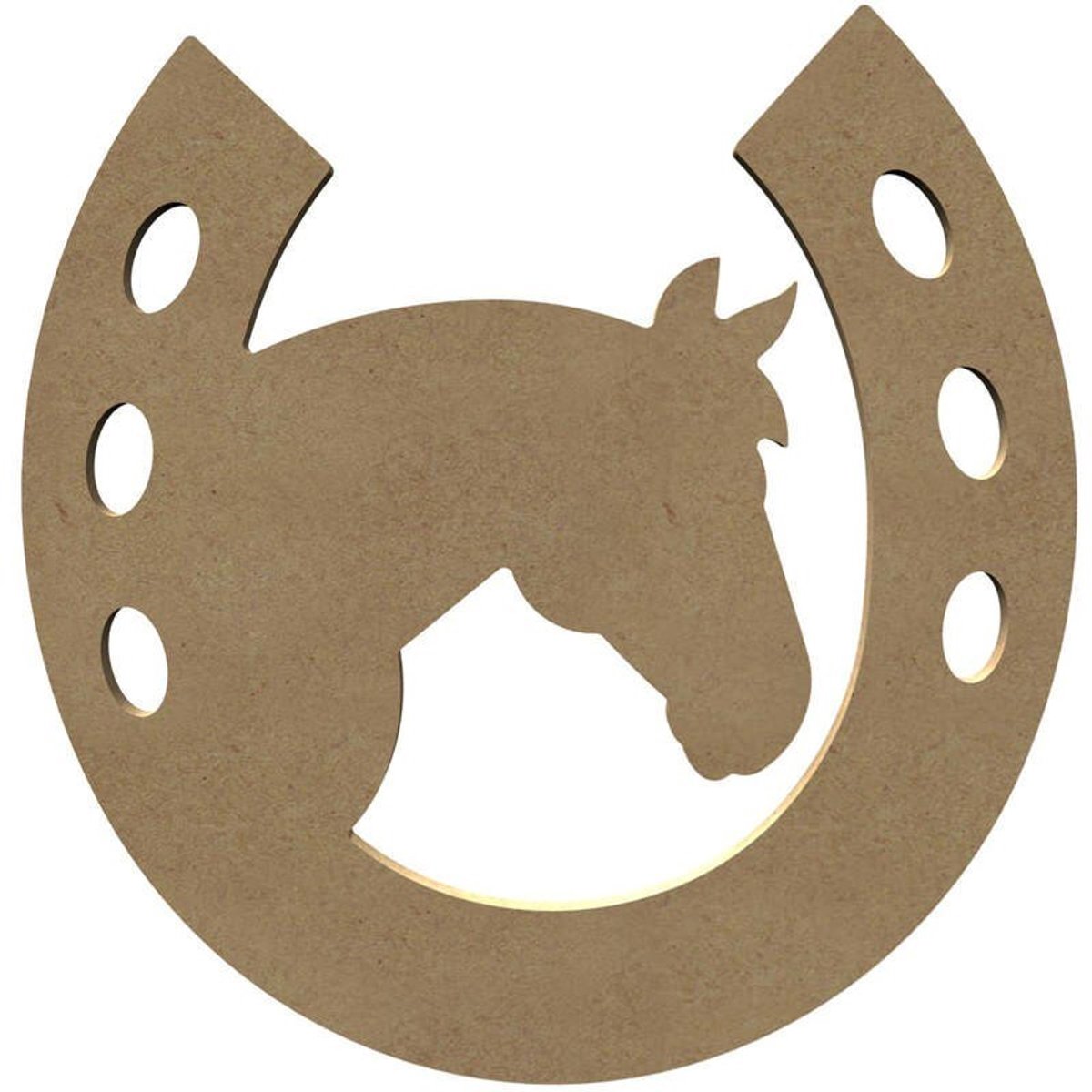 Gomille MDF figuur paard hoefijzer 29 cm decoratie knutselen.