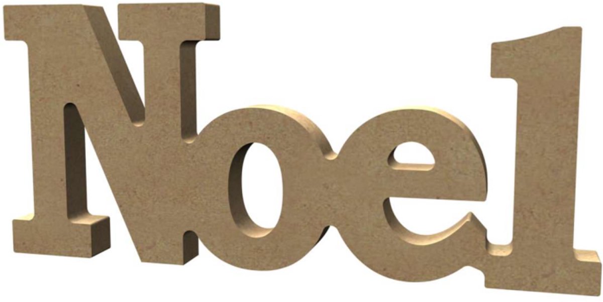 Gomille MDF figuur Noel knutseldecoratie 23x10 cm voor kinderen.