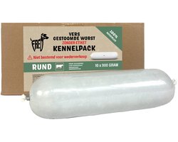 Freds - Hondenvoer - Gestoomd Vers Vlees - Worst - Kennelpack - Rund Tarwe En Glutenvrij - 10X900 gr