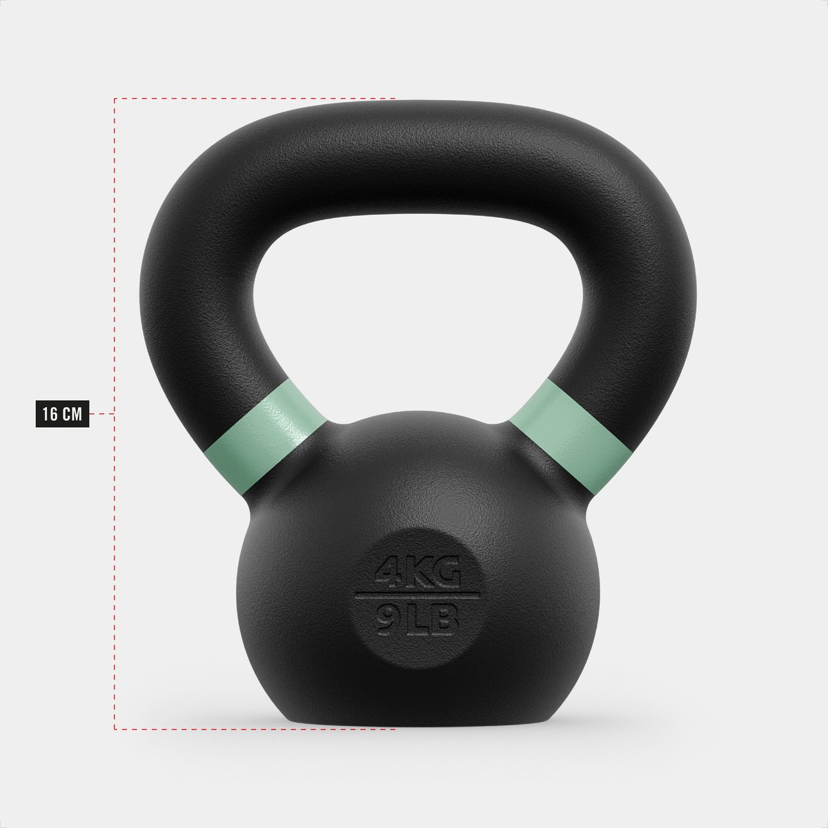 ZEUZ Kettlebell 4 KG – Gewichten voor Fitness & CrossFit - Conditie & Krachttraining – Gietijzer – Lichtgroen – foto 2