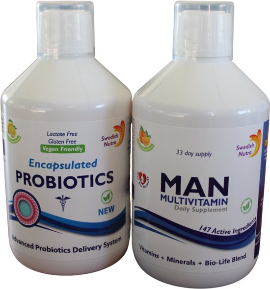 Voordeelpack Probiotics & Man multivitamine, Al deze ingrediënten en nutriënten zorgen voor een verbetering van energie en uithoudingsvermogen. Deze blend valt onder de Multivitaminen en is nog eens gemixt met ijzer, amino