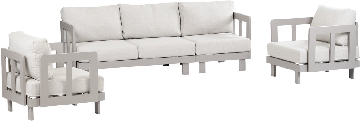 Stoel-bank loungeset Tulum | Camel | 3-persoonsbank