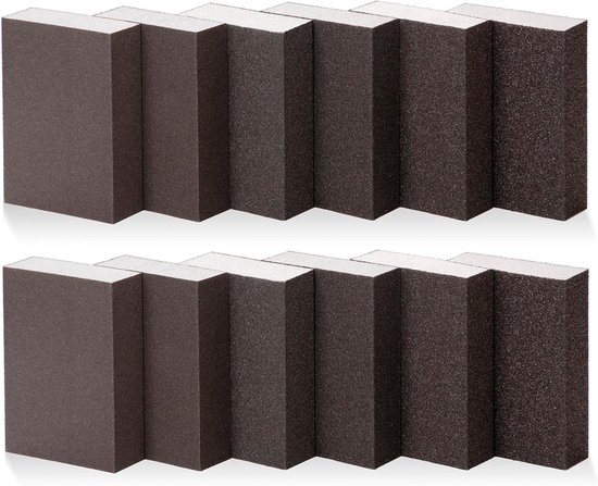 5 stuks schuurspons, grof/middel/fijn/superfijn 60 korrels, specificaties, schuurpads, assortiment voor hout, metaal, wandschuim, gipsplaten