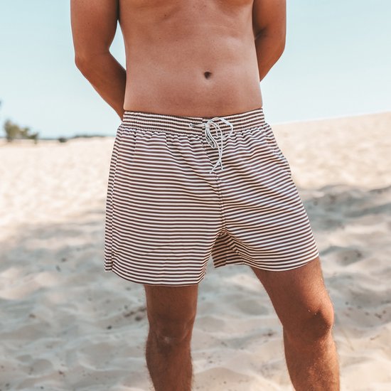 Shawn Men à rayures côtelées | Maillot de bain rayé pour homme | Taille S à XL | Histoires salées