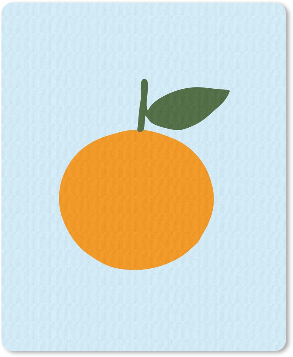 Muismat 19x23 cm - Mousepad Fruit - Sinaasappel - Oranje - Muismatten