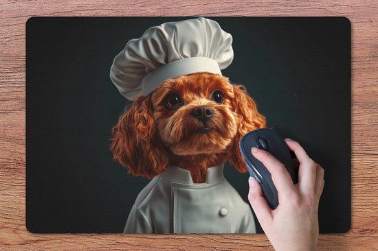 Sous-main 60x40 cm - Tapis de souris Marron - Kok - Chien - Sous-main XL - Protection sous-main - Tapis de souris Ordinateur