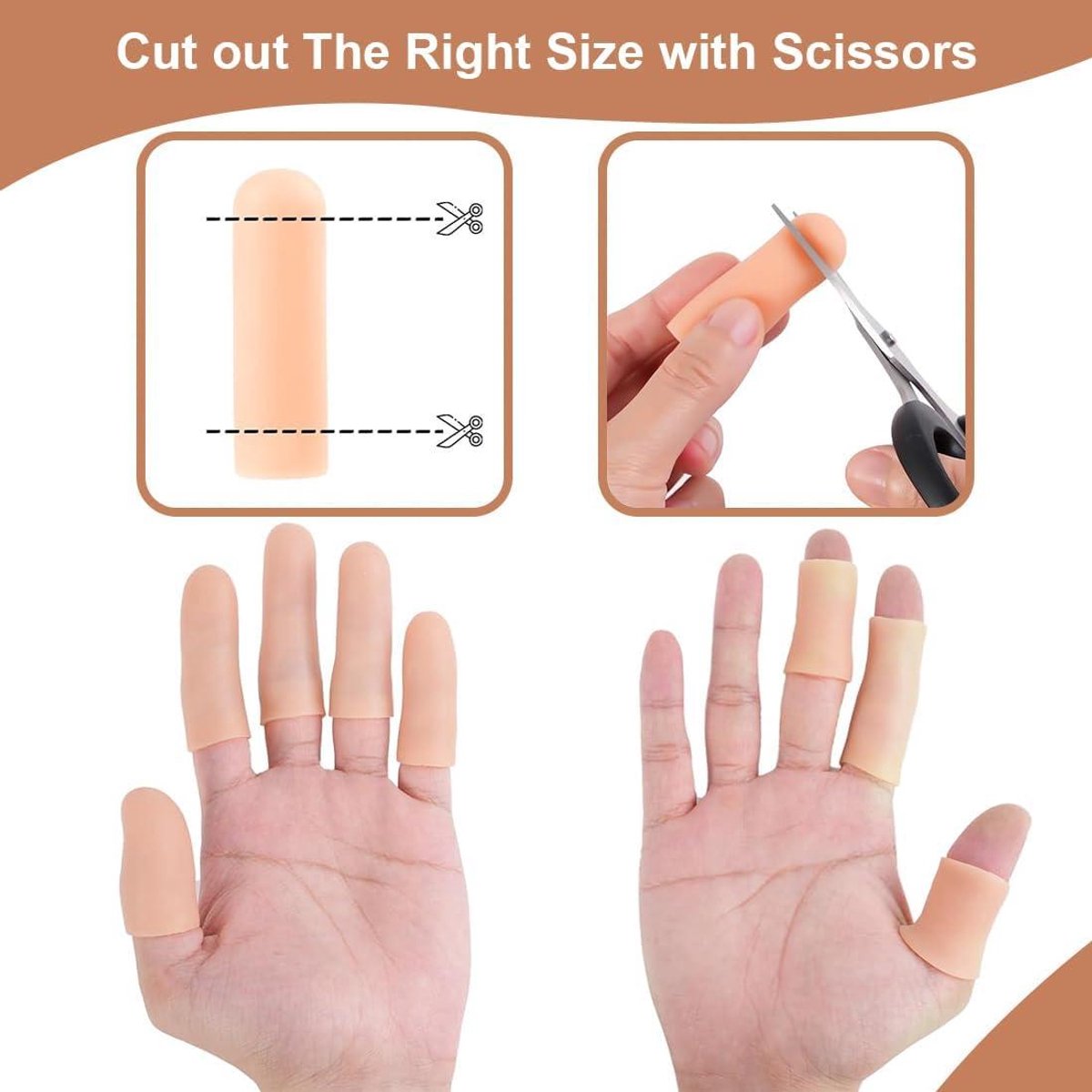 Lot De 12 Protège-doigts En Gel De Silicone - Pour Blessures, Doigts à Ressaut, Crevasses - Taille Ajustable