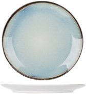 Leonardo Matera 018372 Keramisch bord, 1 stuk, magnetronbestendig, vaatwasmachinebestendige eetborden, groen, eetbord, hoge rand, 16,3 cm