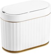 Mini poubelle avec couvercle, 5 litres, détecteur de mouvement automatique - pour salle de bain, cantine, chambre, bureau
