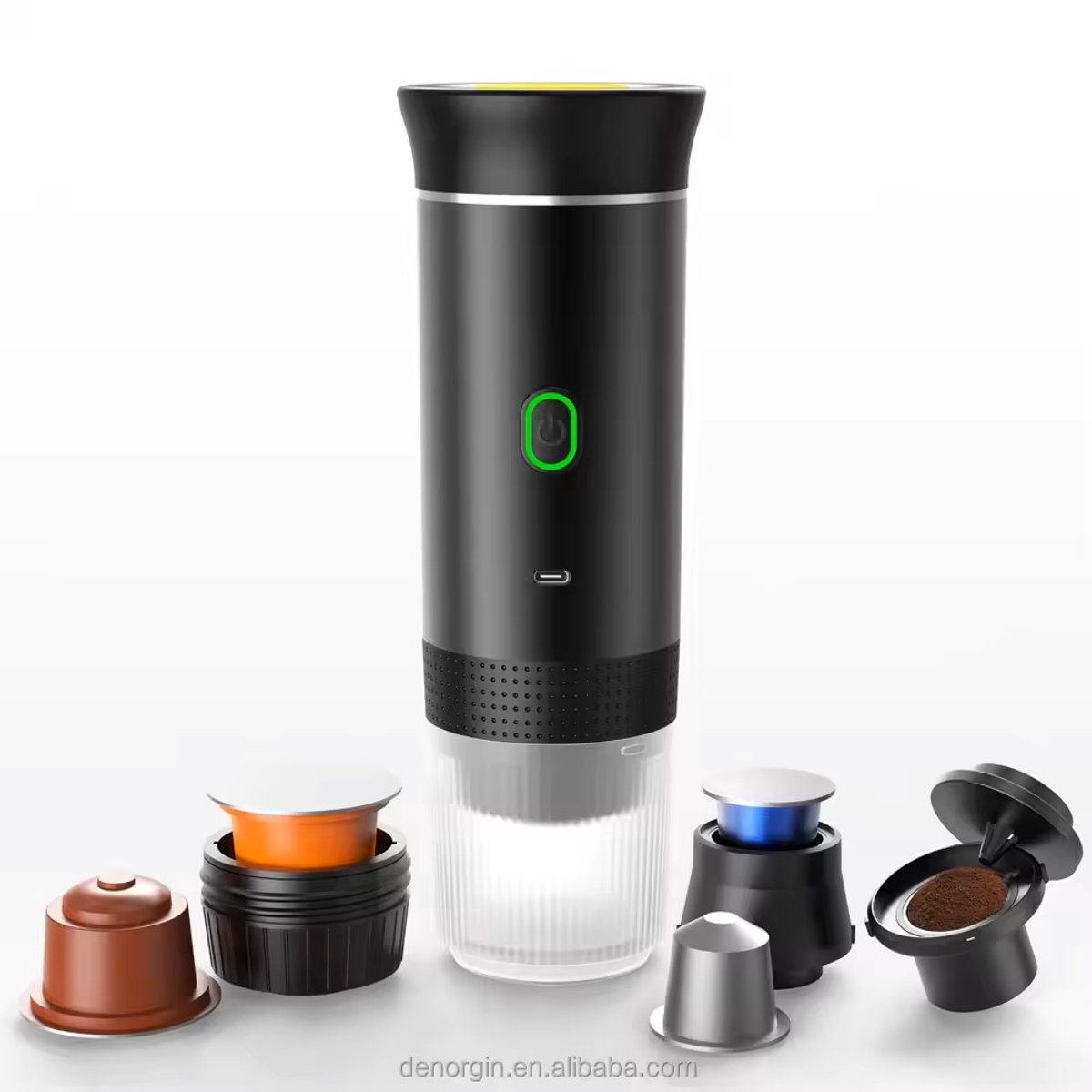 Draagbare koffiemachine met accu voor op reis, 3-in-1, 12 V