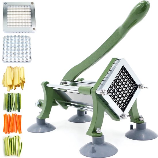 Anatole Professionele frietsnijder met 13 mm lemmet van roestvrij staal, aardappelsnijder, frietsnijder, handmatige frietpers met 4 zuigvoeten voor aardappelen, wortel, komkommer, ui