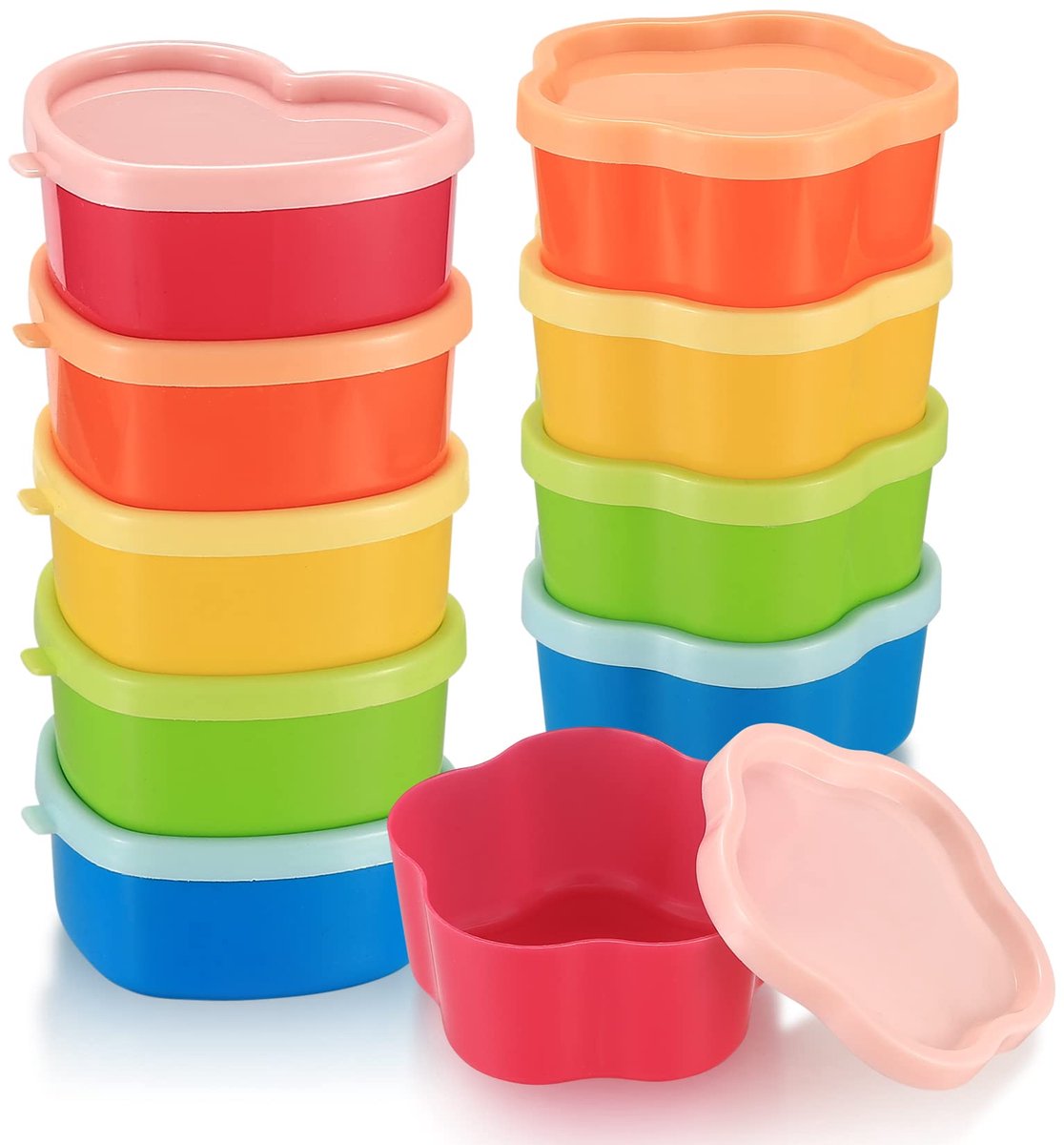 Ibenzoa® Veelzijdige Set van 10 Kleine Stapelbare Voedselcontainers voor Koelkast en Vriezer