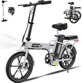 Hitway Elektrische Fiets BK5S - Trendy 16 Inch City Commuter EBike met Afneembare 36V 10.4Ah Lithium Batterij - Opvouwbaar E-Bike met 250W Motor - IP54 Waterproof