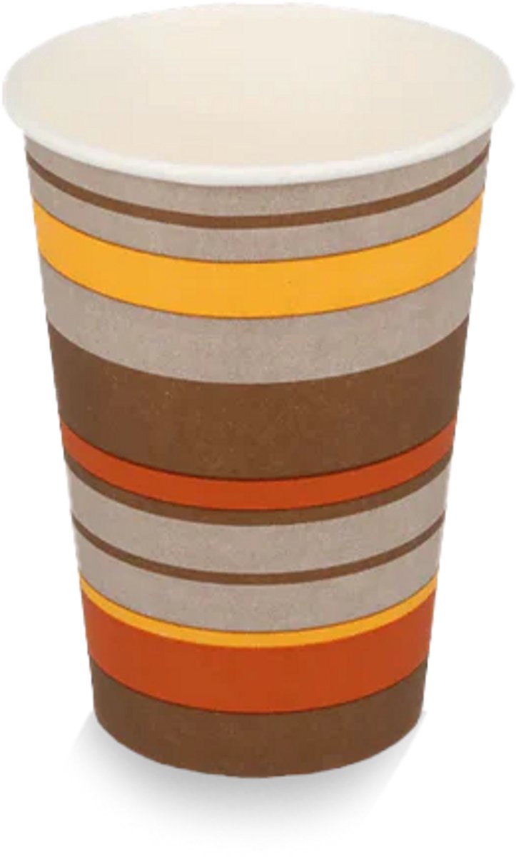 Drinkbekers Karton 70,3mm 180ml 7oz Vendingcup gestreept 200 Stuks - wegwerp papieren bekers - drank bekers - milieuvriendelijk