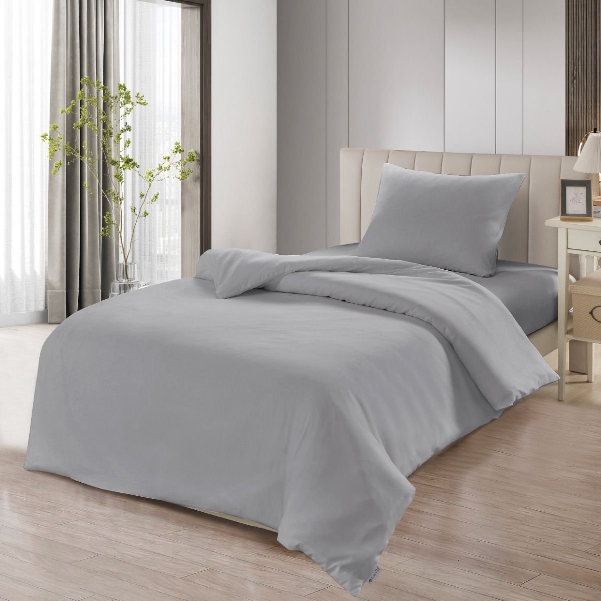 Lavella Sade Dekbedovertrek Set 4-delig - Lichtgrijs - 200x220cm