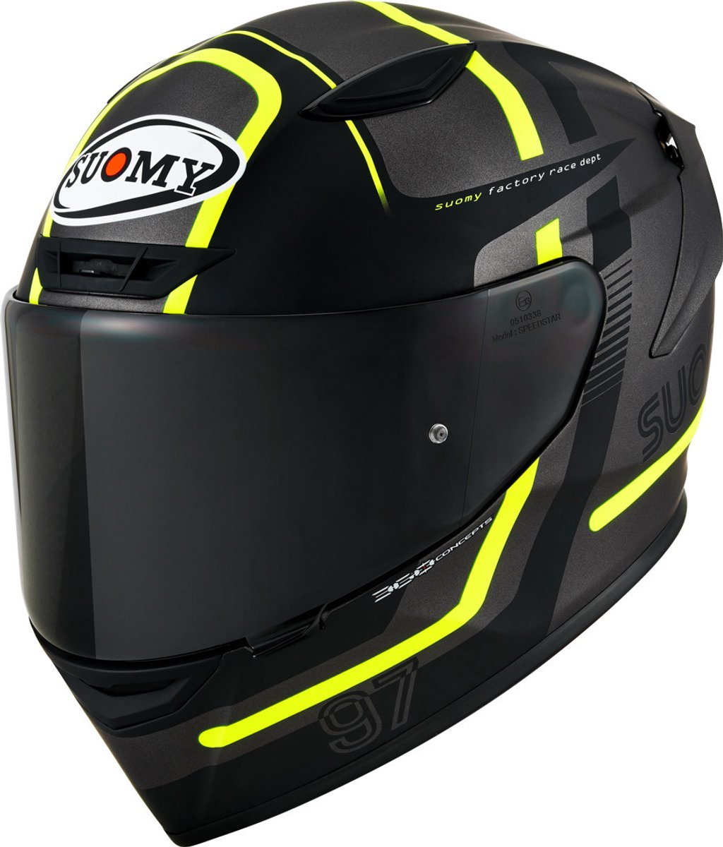 Suomy Track-1 Ninety Seven 2023 Zwart Geel Integraalhelm - Maat L - Helm